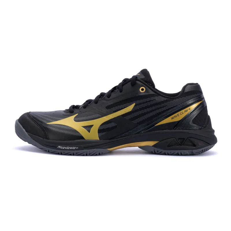 Mizuno Claw Eagle Claw 4 Synthetic Leather Cushioning, Wear Resistant Badminton Shoes Unisex Black Gold
