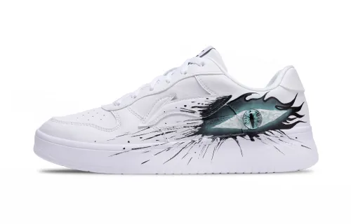Li Ning Floating Boat Slip Resistant Abrasion Resistant Low top Skateboard Shoes Men's White