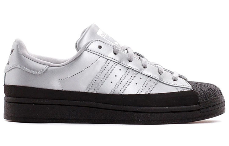 Женские кеды adidas originals SUPERSTAR (серебристо-черные) — фото 2