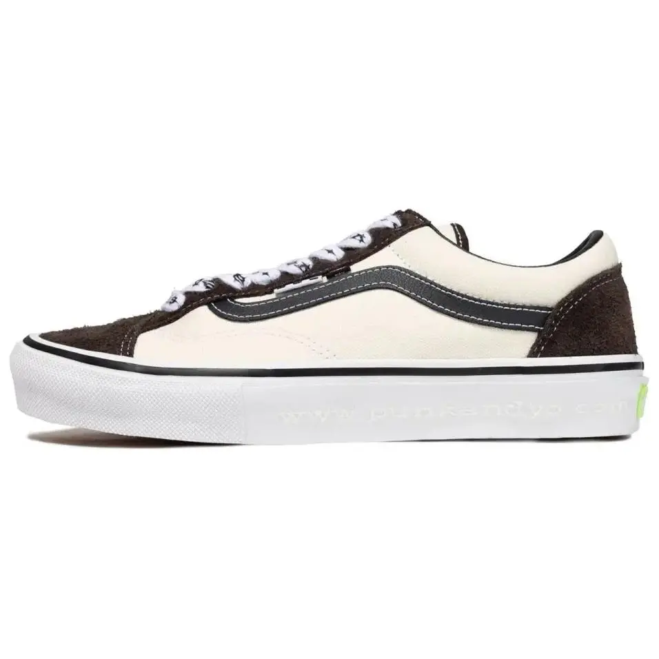 Punkandyo x Vans Style 36 Low top Skateboard Shoes Unisex White Brown
