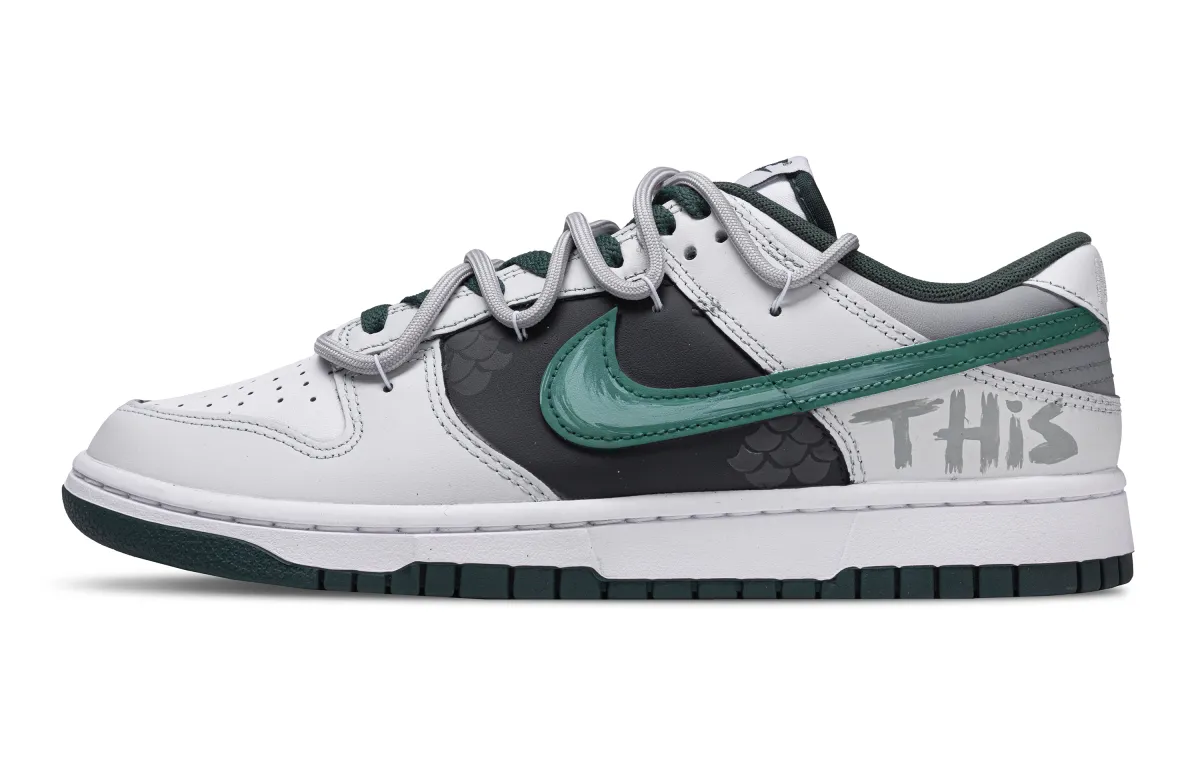 Nike Dunk Milk Green Black Currant Low top Skateboard Shoes Unisex Light Gray