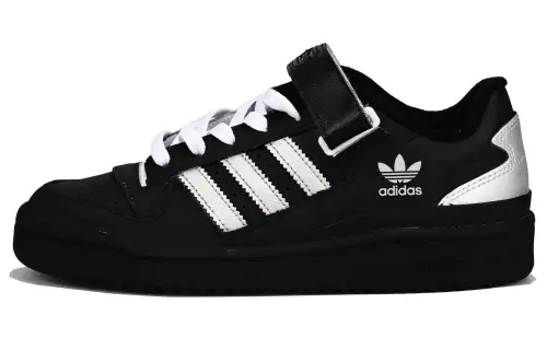 Adidas Originals FORUM Slip Resistant Abrasion Resistant Low top Skateboard Shoes Unisex Silver Black