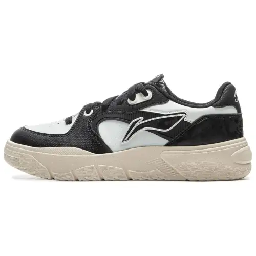Li Ning Slip Resistant And Breathable Low top Skateboard Shoes Men's Black White
