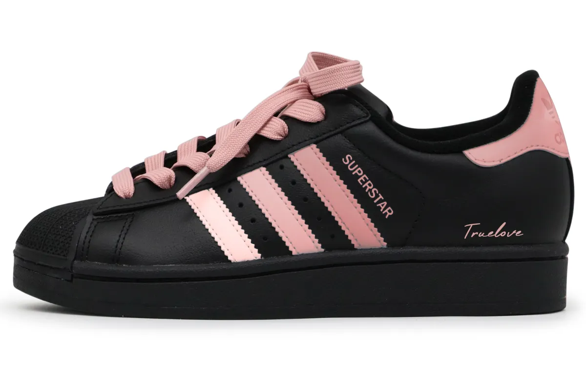 Adidas Originals SUPERSTAR Abrasion Resistant Low top Skateboard Shoes Unisex Black Pink