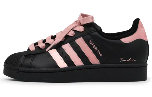 Adidas Originals SUPERSTAR Abrasion Resistant Low top Skateboard Shoes Unisex Black Pink