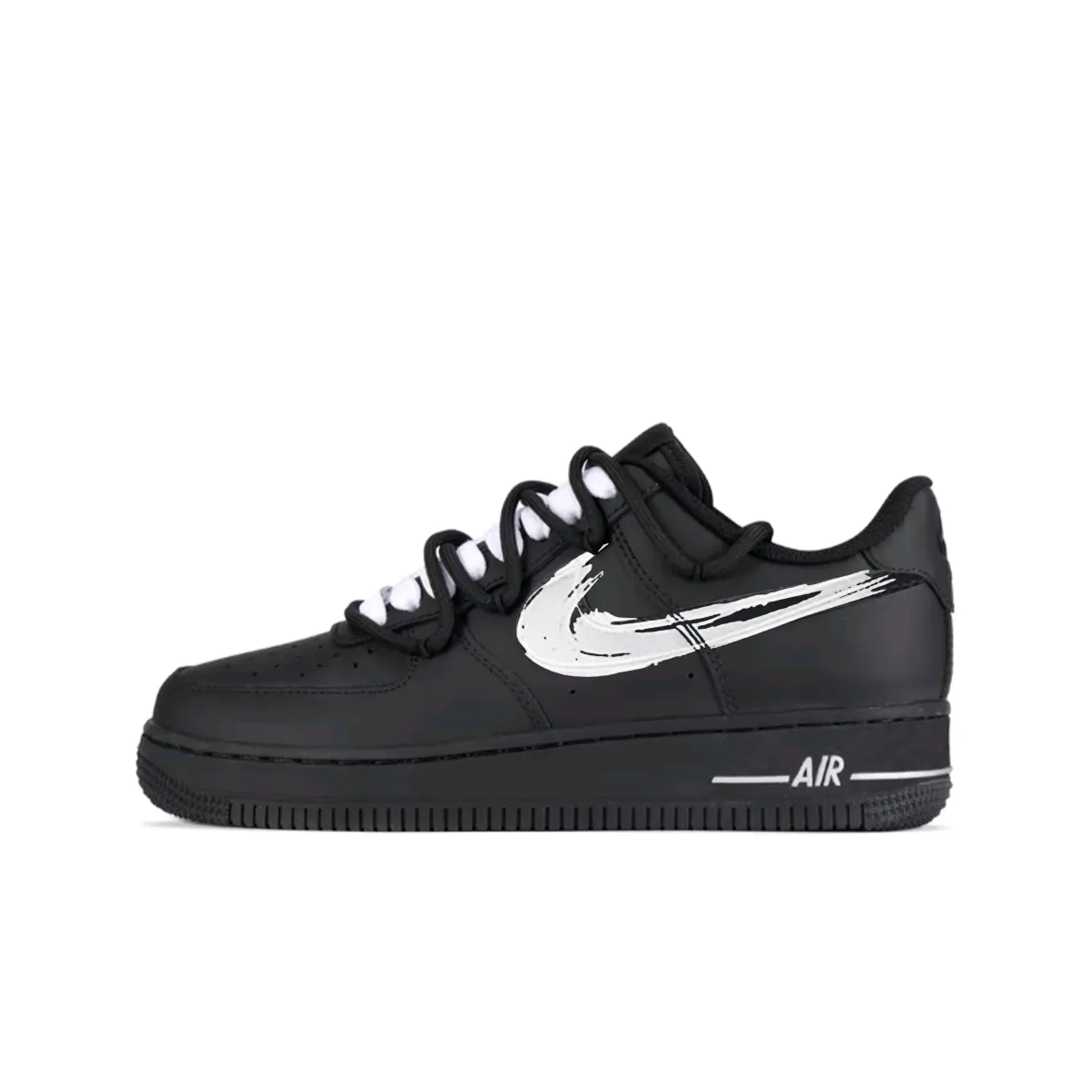 Nike Air Force 1 Graffiti Manuscript Slip Resistant Abrasion Resistant Low top Skateboard Shoes Unisex Black White