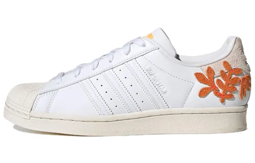 Adidas Superstar 'Floral Patches White Flash Orange' Women's