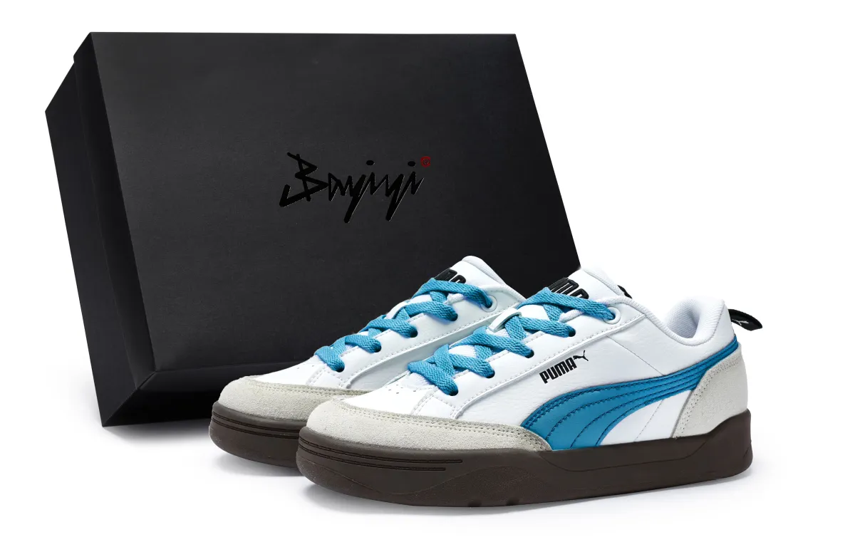 PUMA Park Lifestyle Slip Resistant Slip Resistant Low top Skateboard Shoes Unisex White Gray Blue
