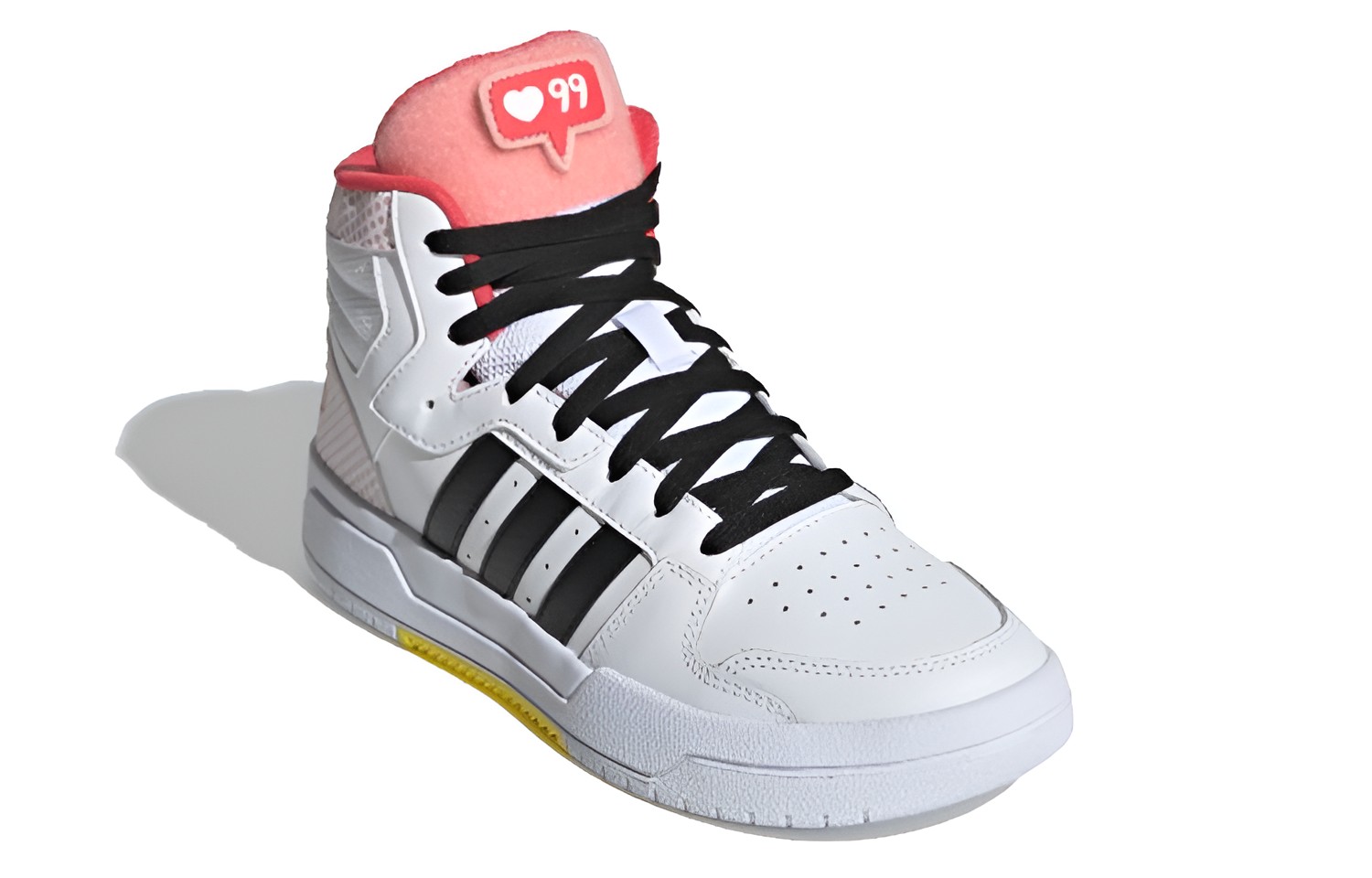Женские кеды adidas neo Entrap Mid (бело-черно-розовые) — фото 3