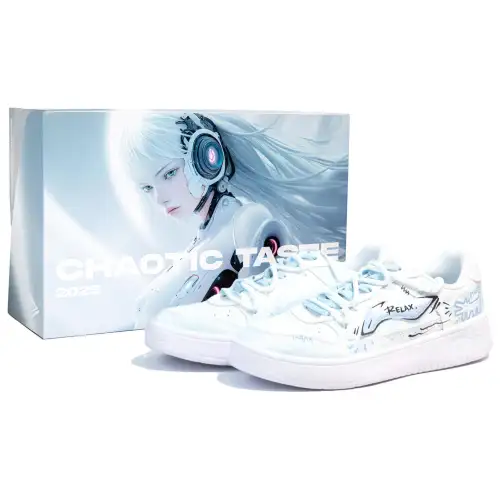 Li Ning Floating Boat Slip Resistant Abrasion Resistant Low top Skateboard Shoes Men's Blue White
