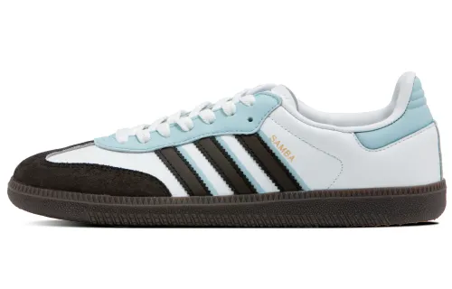 Adidas Samba Nostalgic Blue Tone Slip Resistant Abrasion Resistant Low top Skateboard Shoes Unisex Black White Blue