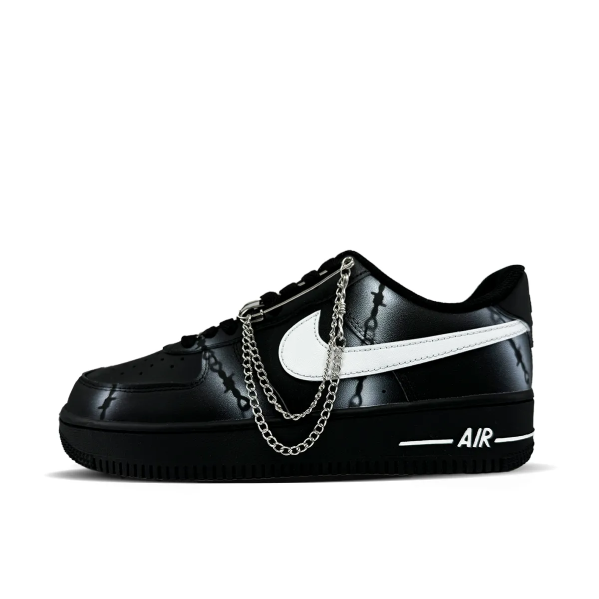 Nike Air Force 1 Slip Resistant Abrasion Resistant Low top Skateboard Shoes Unisex Black