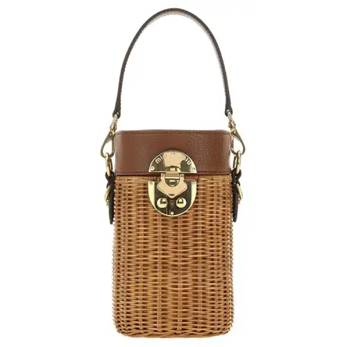 MIU MIU Leather Handbag Women's Brown