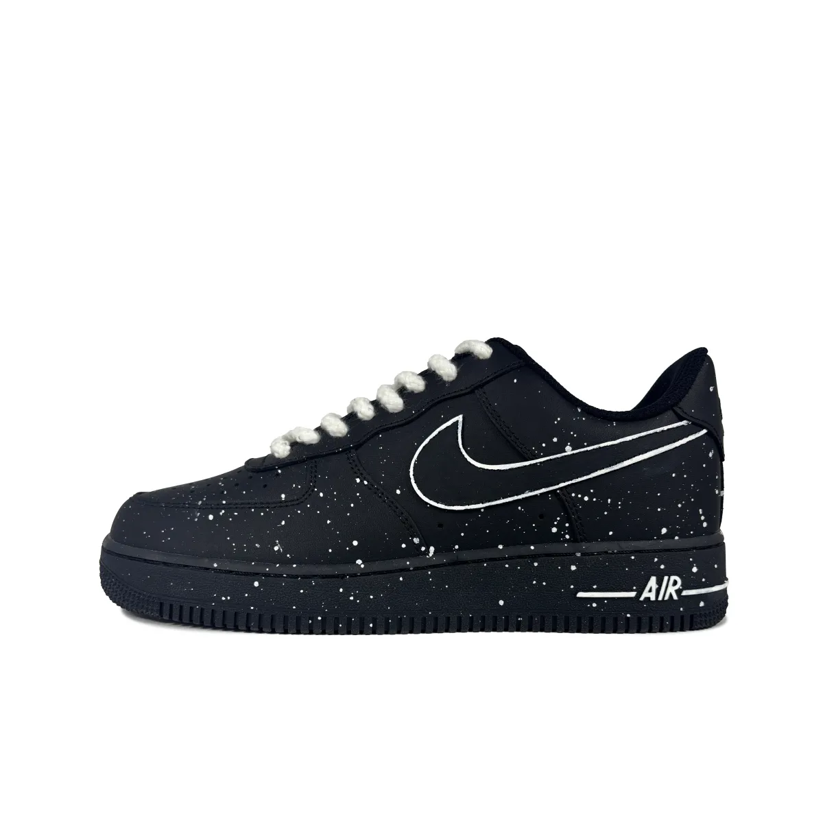 Nike Air Force 1 Slip Resistant Abrasion Resistant Low top Skateboard Shoes Unisex Black