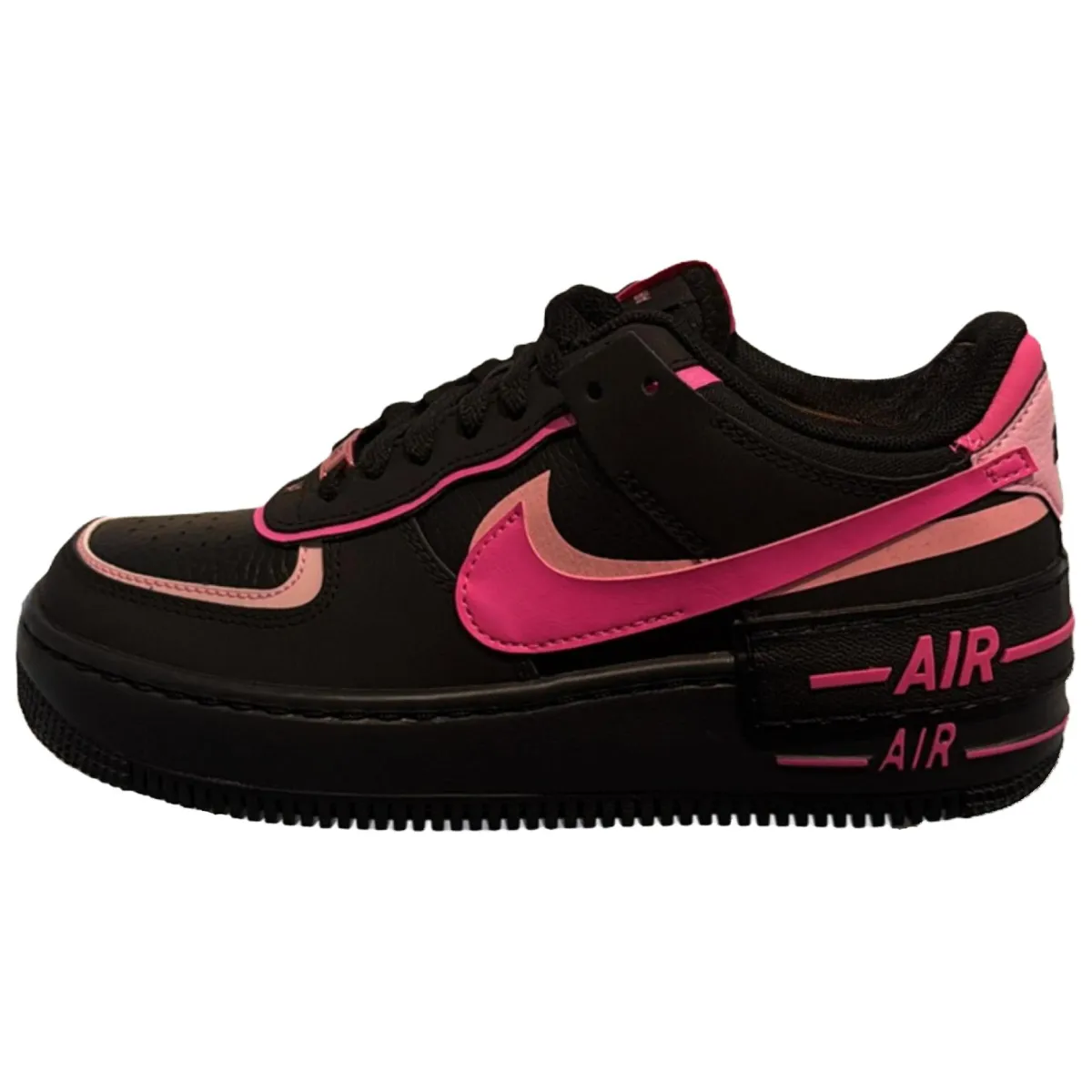 Nike AF1 Shadow Synthetic Leather, Split Cow Leather Skateboard Shoes Women's Black Pink