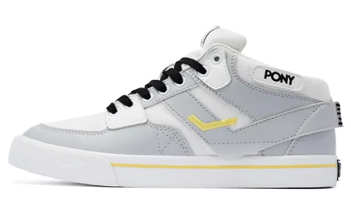 Pony Atop Abrasion Resistant Breathable Low top Skateboard Shoes Men's White Gray
