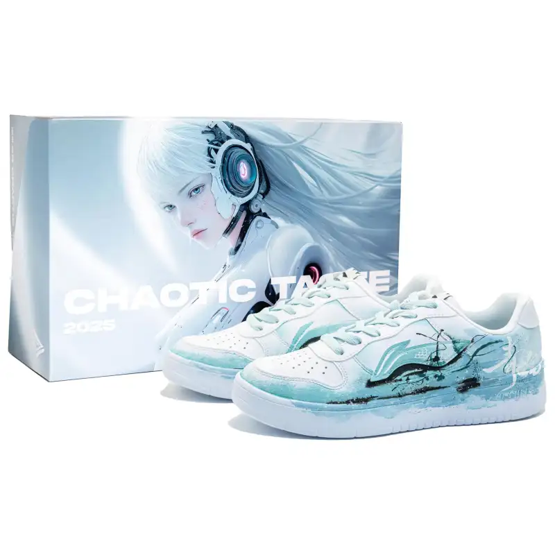 Li Ning Floating Boat Slip Resistant Abrasion Resistant Low top Skateboard Shoes Men's Blue White