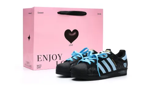 Adidas Originals SUPERSTAR Skateboard Shoes Unisex Low Top Black Blue