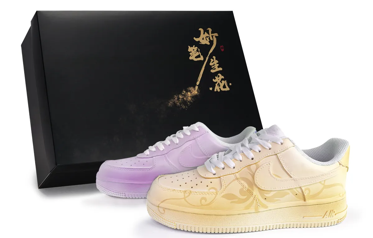Nike Air Force 1 Skateboard Shoes Unisex Low Top Purple/Yellow