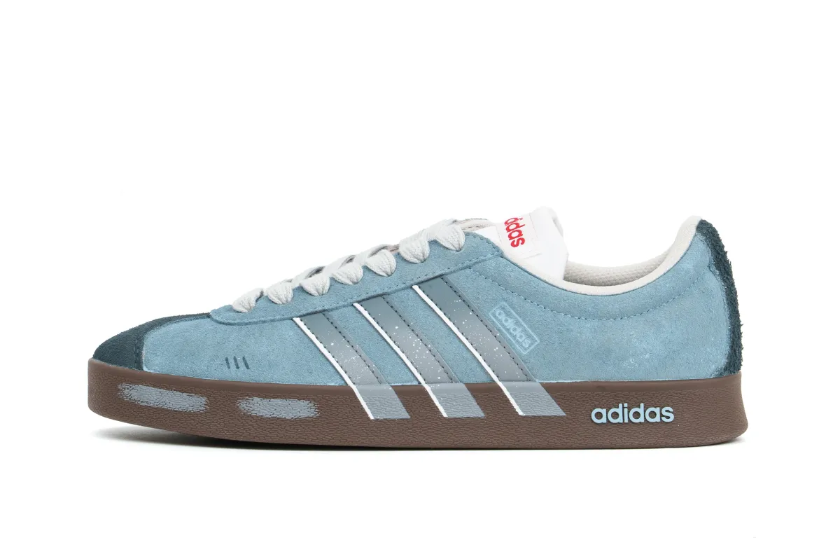 Adidas VL COURT 2.0 Abrasion Resistant Low top Skateboard Shoes Unisex Black Blue