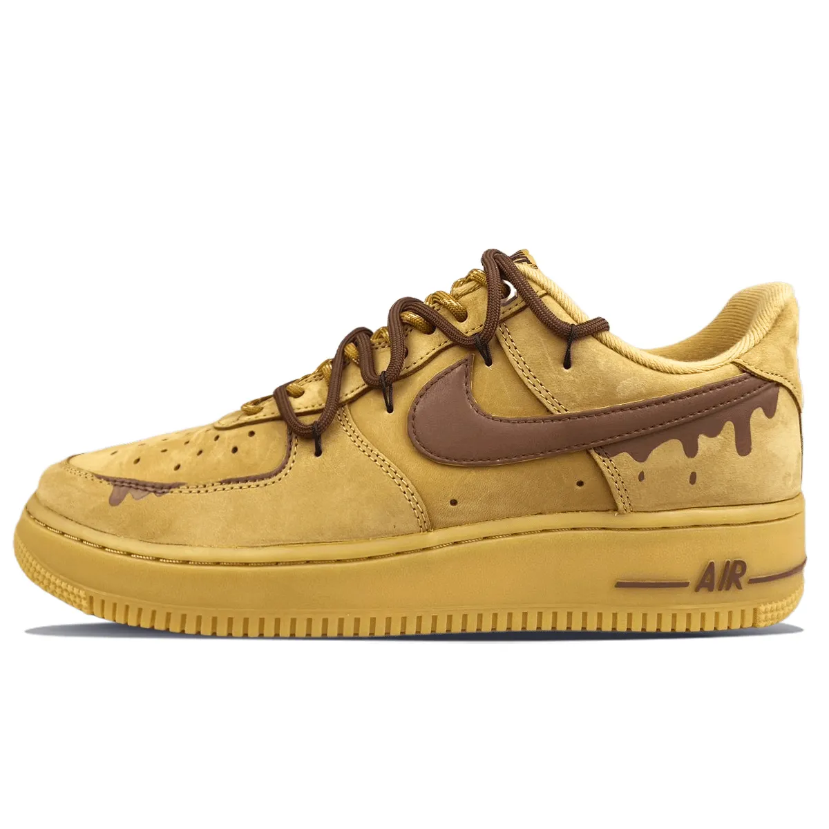 Nike Air Force 1 Slip Resistant, Abrasion Resistant, Lightweight Low top Skateboard Shoes Unisex Light Brown