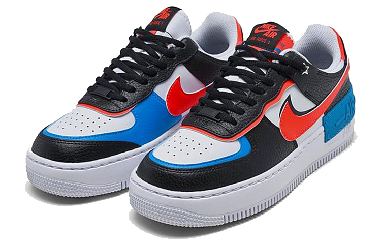 Женские кроссовки Nike Air Force 1 Shadow "Stars" (черно-красно-синие) — фото 2
