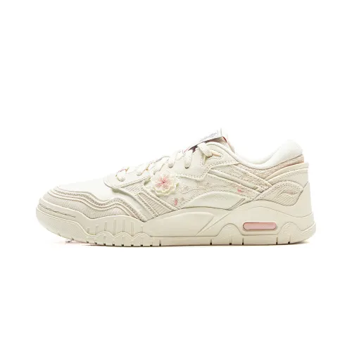 Li Ning x GUGONGLIANMING Moon White 3 Synthetic Leather Low top Skateboard Shoes Women's Xuan Paper White