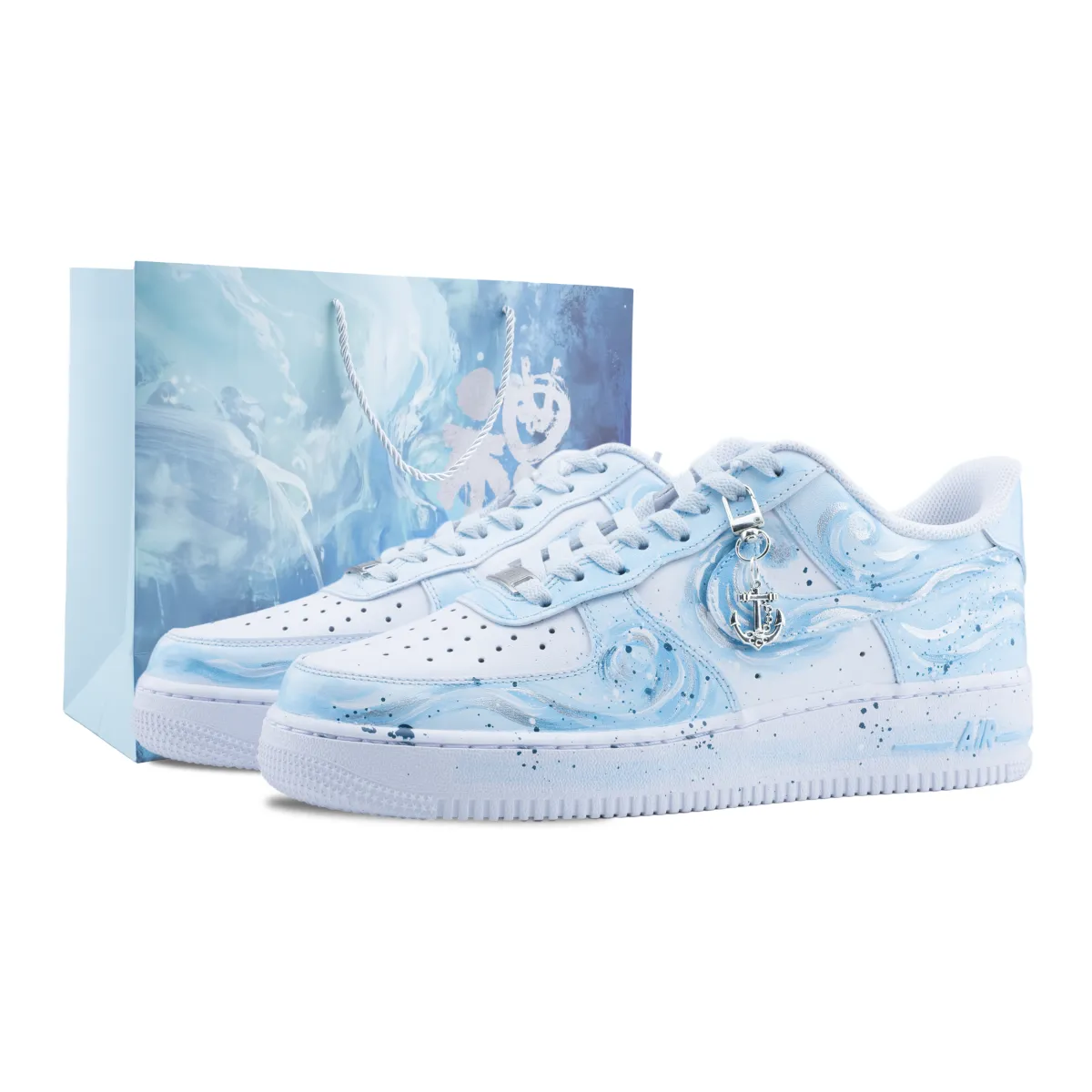 Nike Air Force 1 Starfall Jian Ware Slip Resistant Abrasion Resistant Low top Skateboard Shoes Unisex Sky Blue