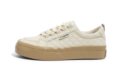 HUANQIU Breathable Low top Skateboard Shoes Women's Beige