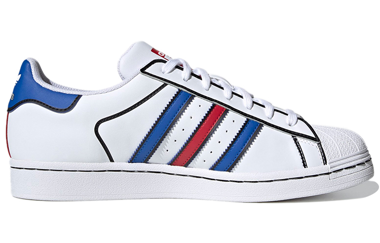 Кеды adidas originals Superstar (бело-сине-красные) — фото 2