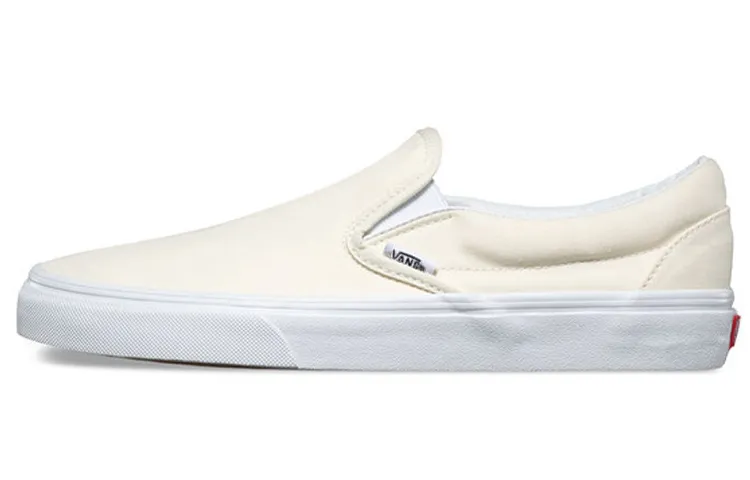 Vans Slip on Abrasion Resistant Low top Skateboard Shoes Unisex Ecru