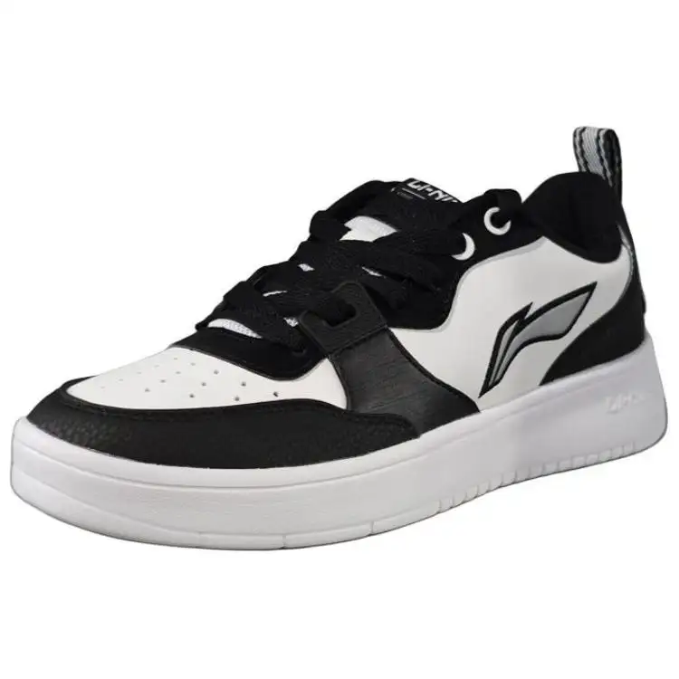 Li Ning Comfortable And Trendy Slip Resistant Abrasion Resistant Low top Skateboard Shoes Men's White Black