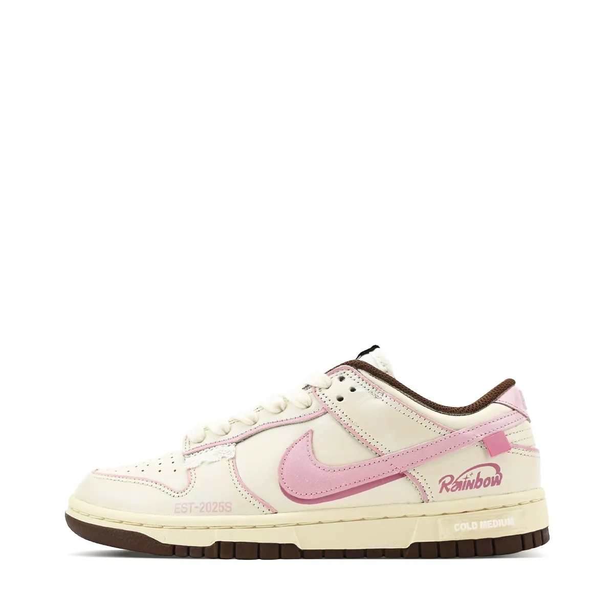 Nike Dunk Abrasion Resistant Abrasion Resistant Low top Skateboard Shoes Women's Beige Pink