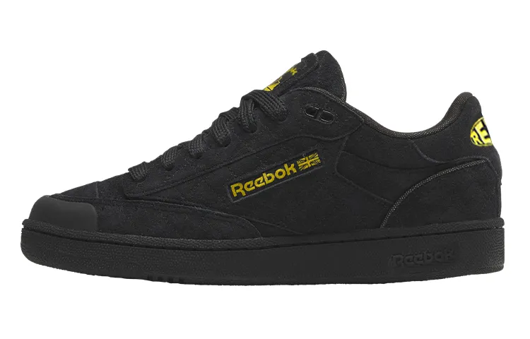 Reebok Club C BULC Comfortable Abrasion Resistant Abrasion Resistant Low top Skateboard Shoes Unisex Black Yellow