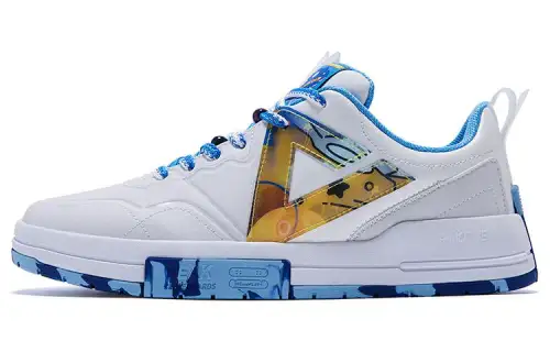 XIAOLANHETADEPENGYOU x PEAK Non slip Lightweight Low top Skateboard Shoes Men's All White