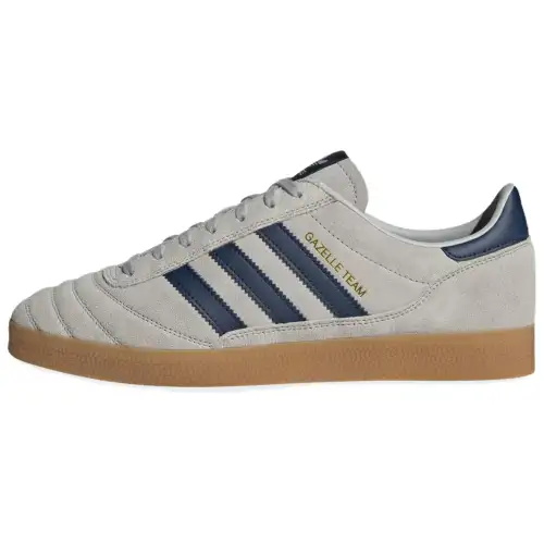 Adidas Originals GAZELLE Team Leather Comfortable And Lightweight Low top Skateboard Shoes Men's Gray