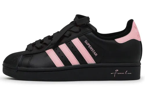 Adidas Originals SUPERSTAR Skateboard Shoes Unisex Low Top Black/Pink