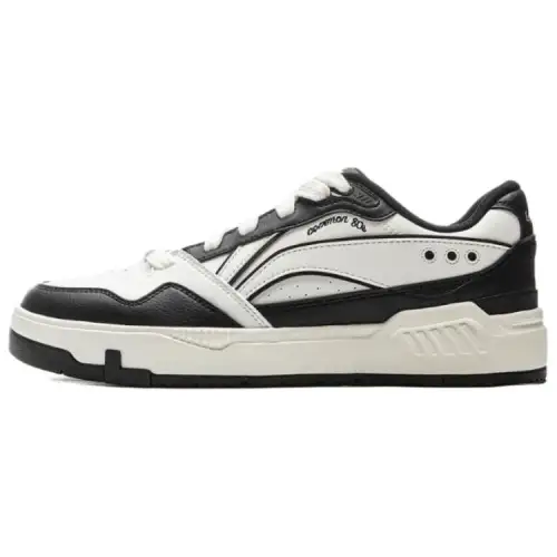 Li Ning Common 80s Slip Resistant Abrasion Resistant Low top Skateboard Shoes Men's White Black