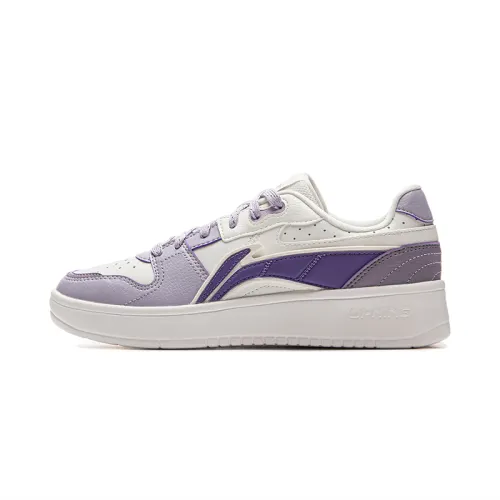 Li Ning Sycee Coverage Lightweight And Breathable Low top Skateboard Shoes Women's White Purple