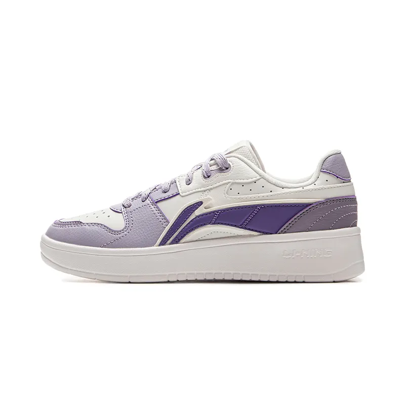 Li Ning Sycee Coverage Lightweight And Breathable Low top Skateboard Shoes Women's White Purple