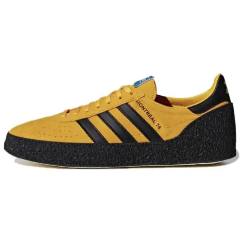 Adidas Originals Split Suede Abrasion Resistant Slip Resistant Low top Skateboard Shoes Men's Yellow Black