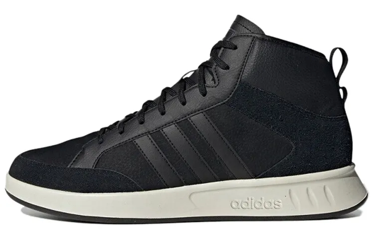 Adidas Court80s Abrasion Resistant Abrasion Resistant Mid top Skateboard Shoes Unisex Black