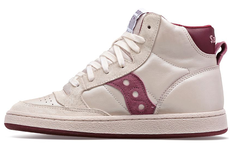 Saucony Jazz Court High Satin Leather Lace Up Slip Resistant Abrasion Resistant High top Skateboard Shoes Women's