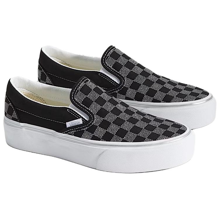Слипоны Vans CLASSIC SLIP-ON Platform Checkerboard (черно-белые) — фото 2