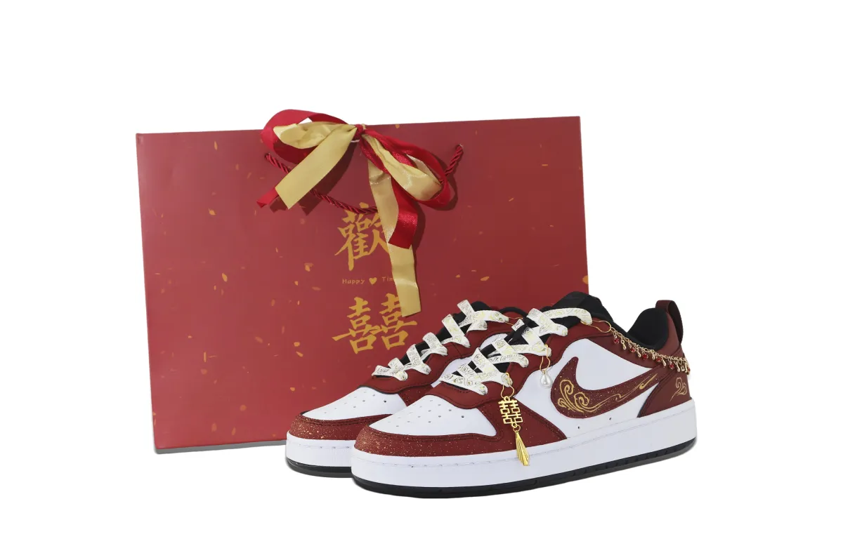 Nike Court Borough 2 Slip Resistant, Abrasion Resistant, Lightweight Low top Skateboard Shoes Women's Red