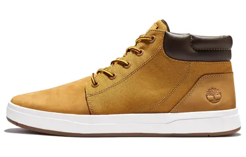 Timberland Davis Square Skateboard Shoes Men's Mid Top Wheat