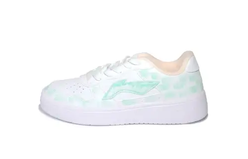 Li Ning Floating Boat Wear resistant, Non slip And Breathable Low top Skateboard Shoes Women's Green White