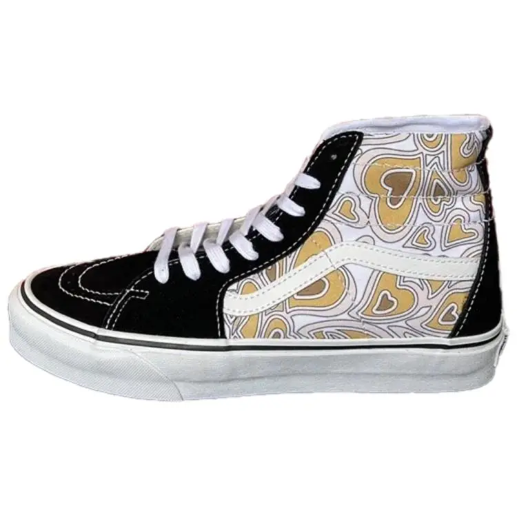 Vans Sk8 Hi Abrasion Resistant Abrasion Resistant High top Skateboard Shoes Unisex Black White Yellow