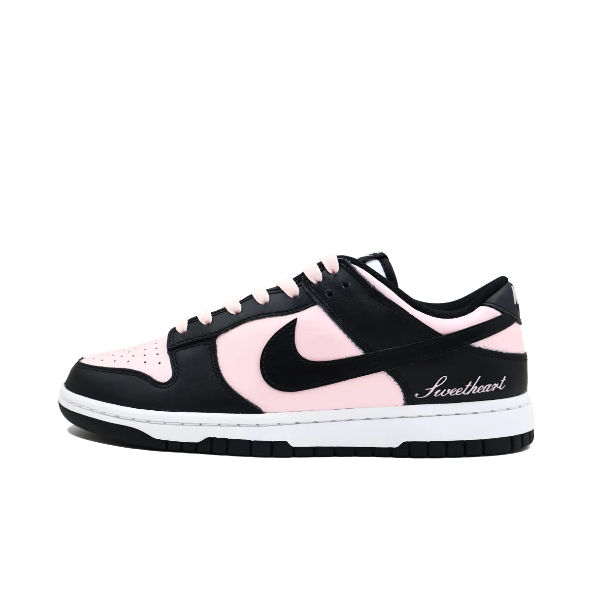 Nike Dunk Sweetheart Leather Cushioning, Wear Resistant Low top Skateboard Shoes Unisex Black Pink