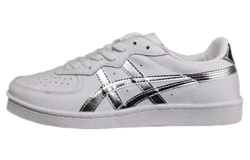 Onitsuka Tiger GSM Abrasion Resistant, Lightweight, Balanced Low top Skateboard Shoes Unisex White Silver